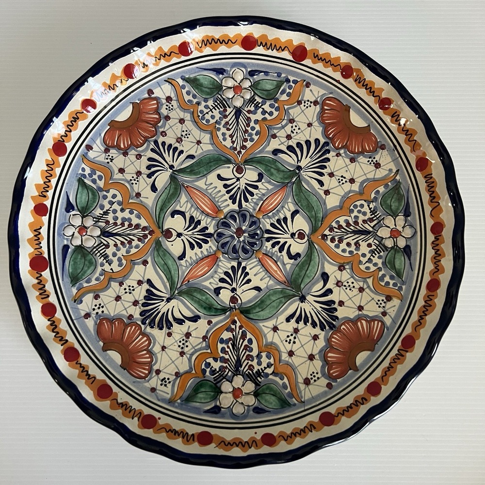 Talavera Pottery Hand Painted Plate Wall Hanging San Agustin